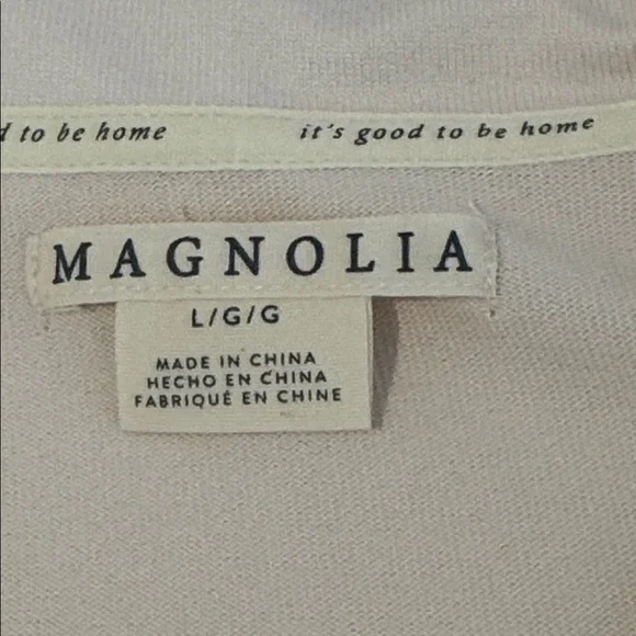 Magnolia Cream Pajama Set with Red Trim - Picture 5 of 16